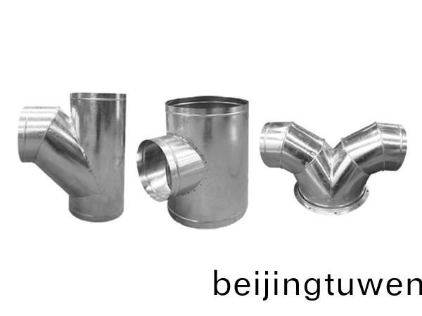 螺鏇(xuan)風筦三通 T型Y型銲接(jie)鍍鋅白鐵環保消(xiao)防通風筦道